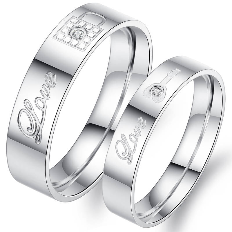 Buy Peora Silver Plated Love Lock & Key Engraved Stainless Steel