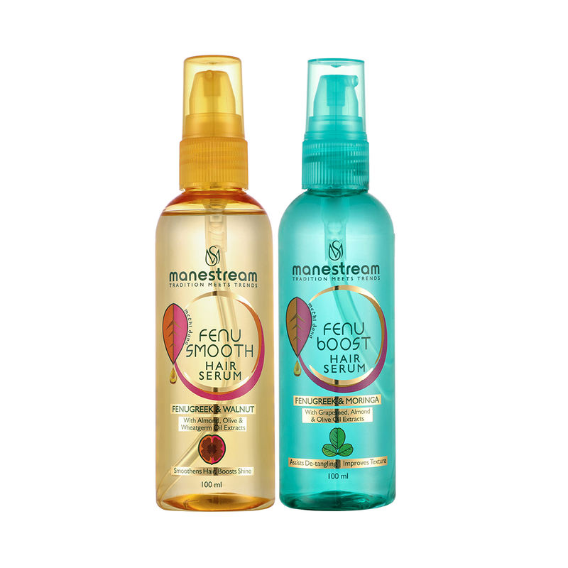Manestream Frizzy Hair Control Ayurvedic Serum & Fenuboost Detangling