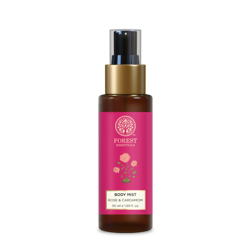 Forest Essentials Body Mist Rose & Cardamom - Long Lasting & Intense