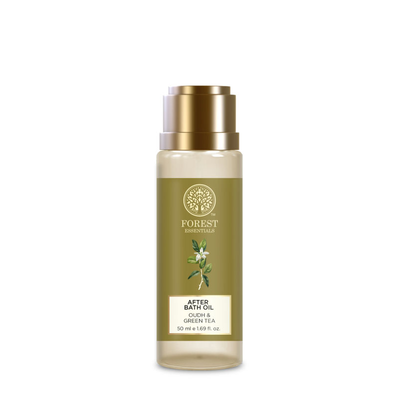 Forest Essentials After Bath Oil Oudh & Green Tea - Nourishing Natural After Shower Body Oil