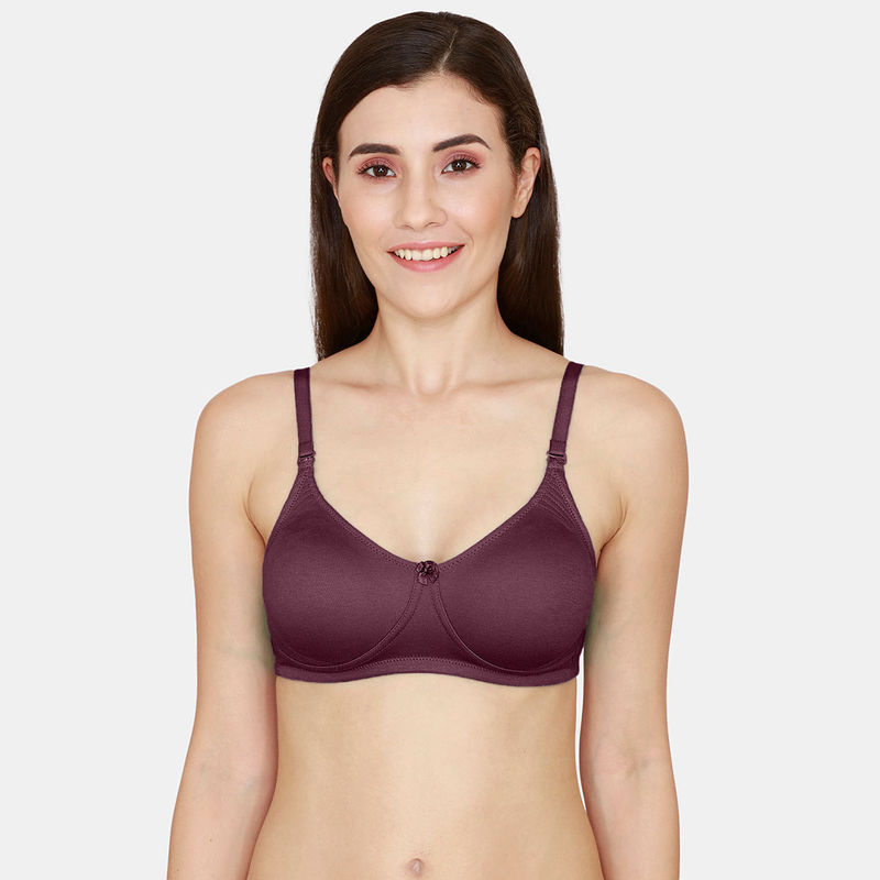 Rosaline Everyday Double Layered Non-Wired 3/4th Coverage T-Shirt Bra - Fig (32D)
