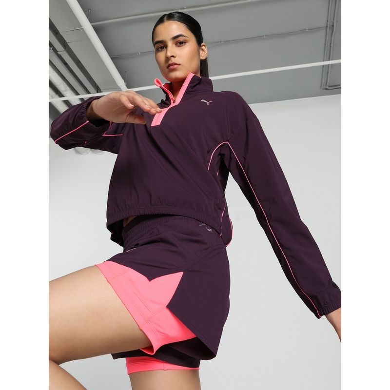 Puma Run For Her Woven 1/2 Zip Womens Purple Bomber (M)