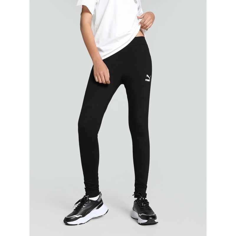 Puma T7 Mid-Rise Ankle Length Black Tights (XL)