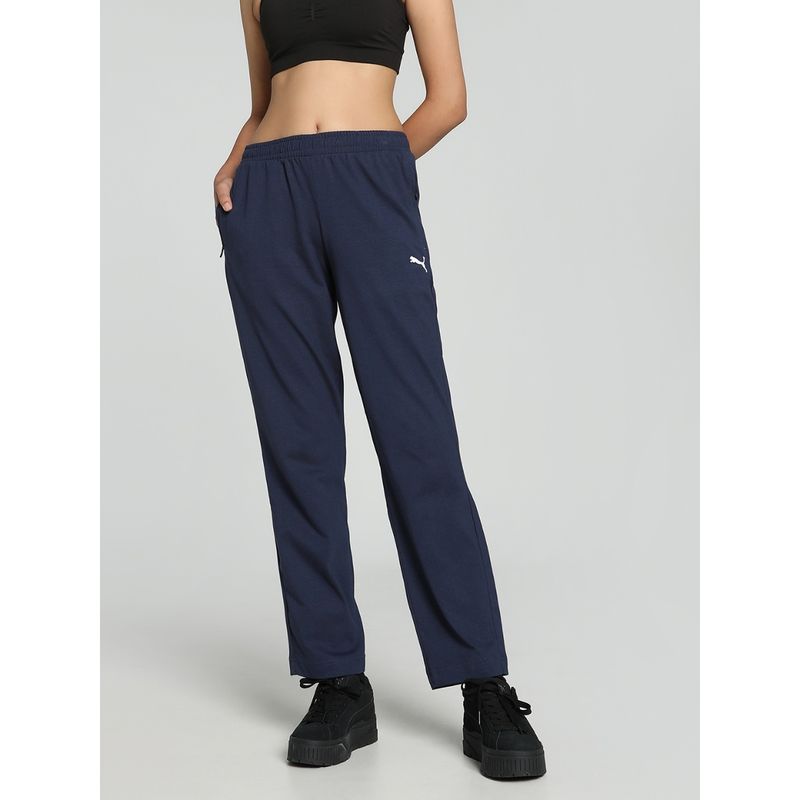 Puma Zippered Jersey Womens Blue Sweatpants (S)