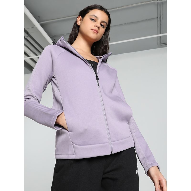 Puma Evo Stripe Full-Zip Womens Purple Bomber (L)