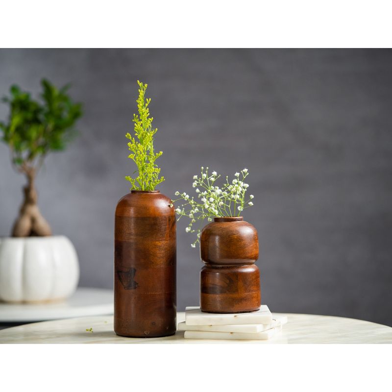Buy SG Home Wooden Bud Vase (Set Of 2) Online