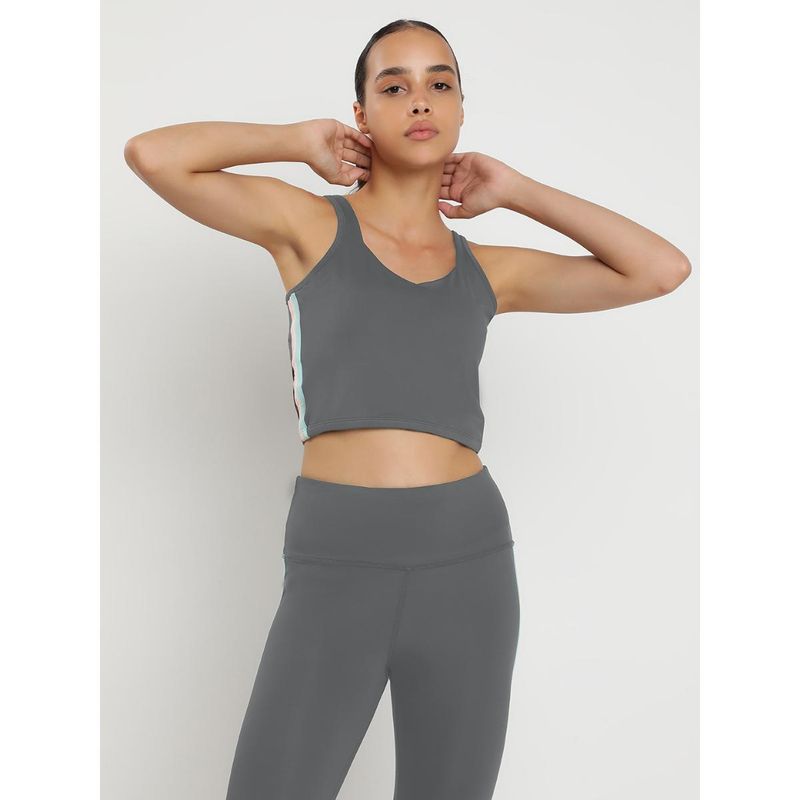 Wear Jukebox Zen Tank Top with Removable Cups and Built-In Sports Bra for Girls and Women Grey (S)