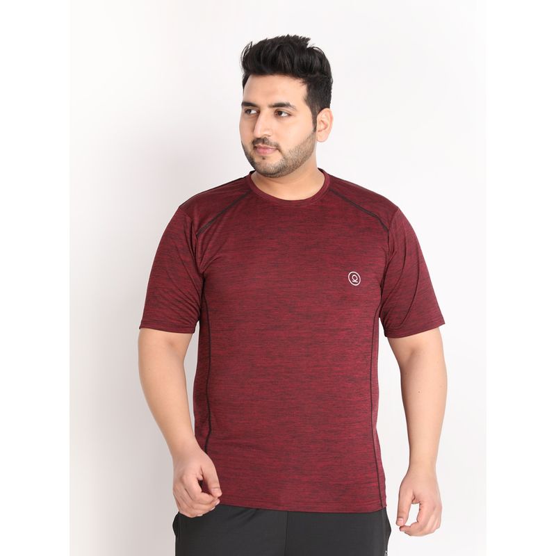 Chkokko Mens Regular Fit Sports T-Shirt In Maroon (XL)