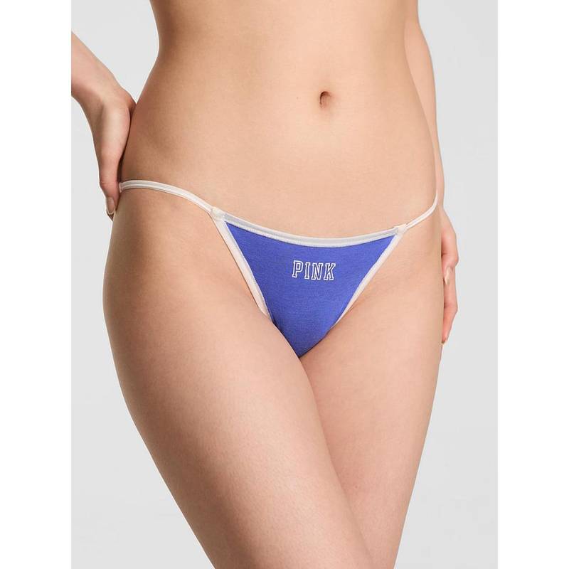 Victoria's Secret PINK Cotton String Bikini Panty - Blue (XS)