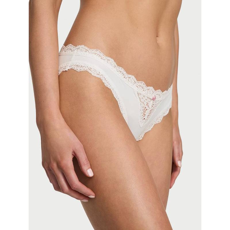 Victoria's Secret Dream Angels Lace-Trim Bikini Panty - White (XS)