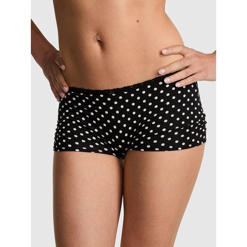 Victoria's Secret PINK Cotton Dorm Boyshort Panty - Black (L)
