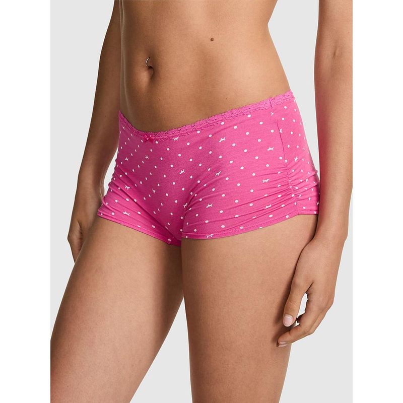 Victoria's Secret PINK Cotton Dorm Boyshort Panty - Pink (L)