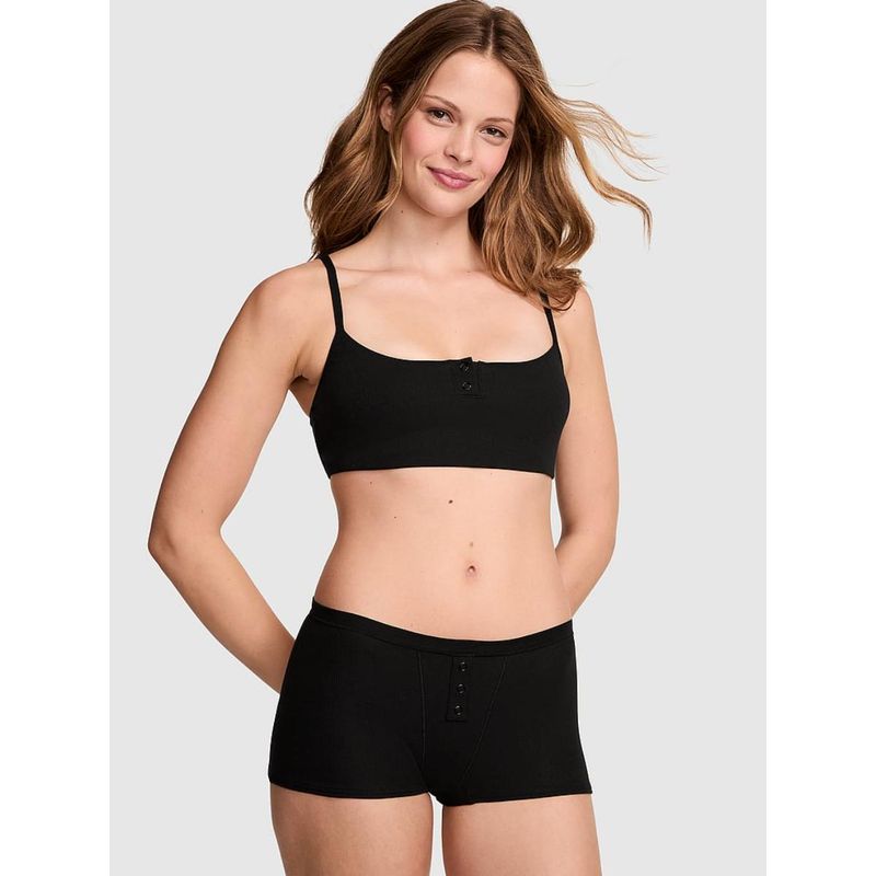 Victoria's Secret PINK Cotton Dorm Boyshort Panty - Black (S)