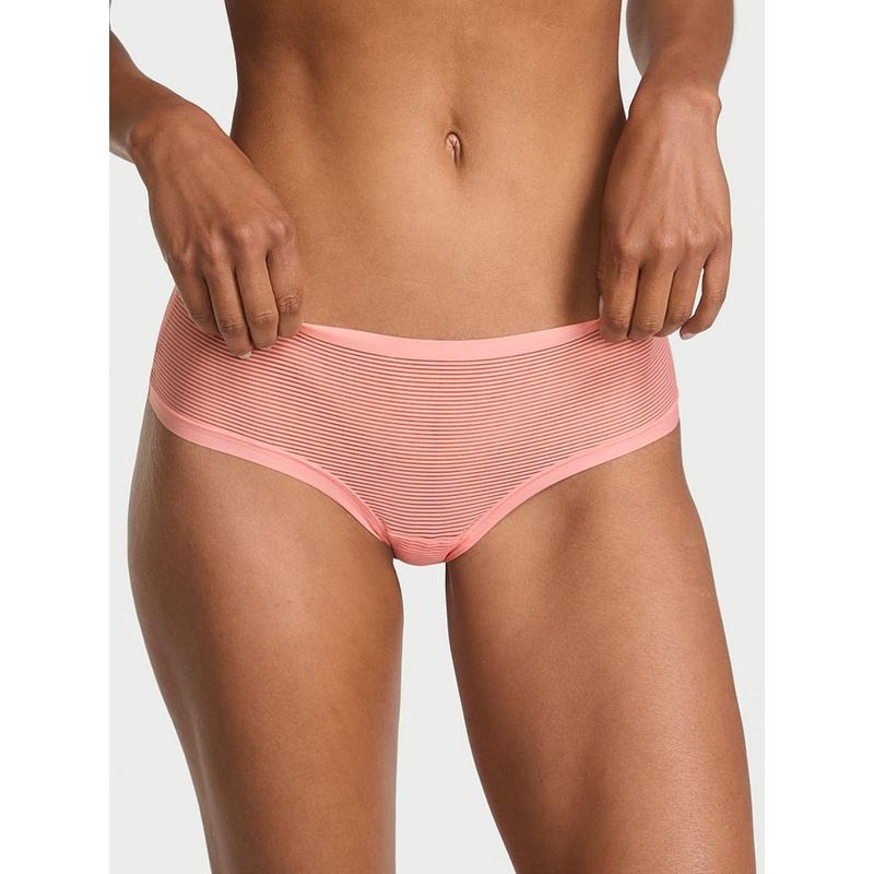 Victoria's Secret No-Show [Stripe Mesh] Cheeky Panty - Pink (S)