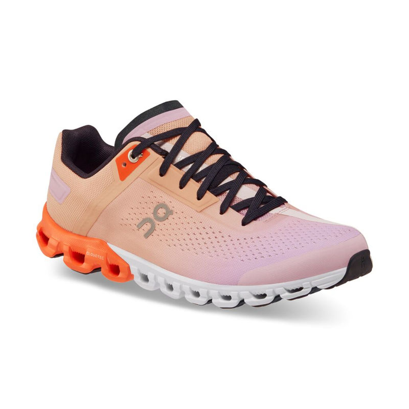 On Cloudflow 3 W Rose Fiji Pink & Orange Running Shoes (UK 3)