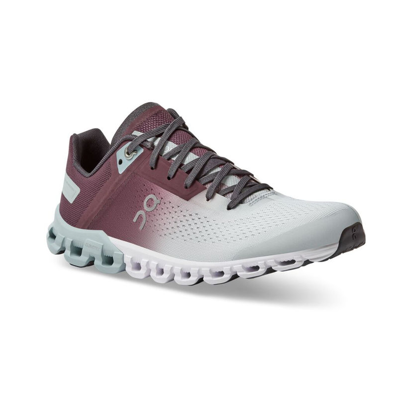 On Cloudflow 3 W Mulberry Mineral White & Burgundy Running Shoes (UK 3)