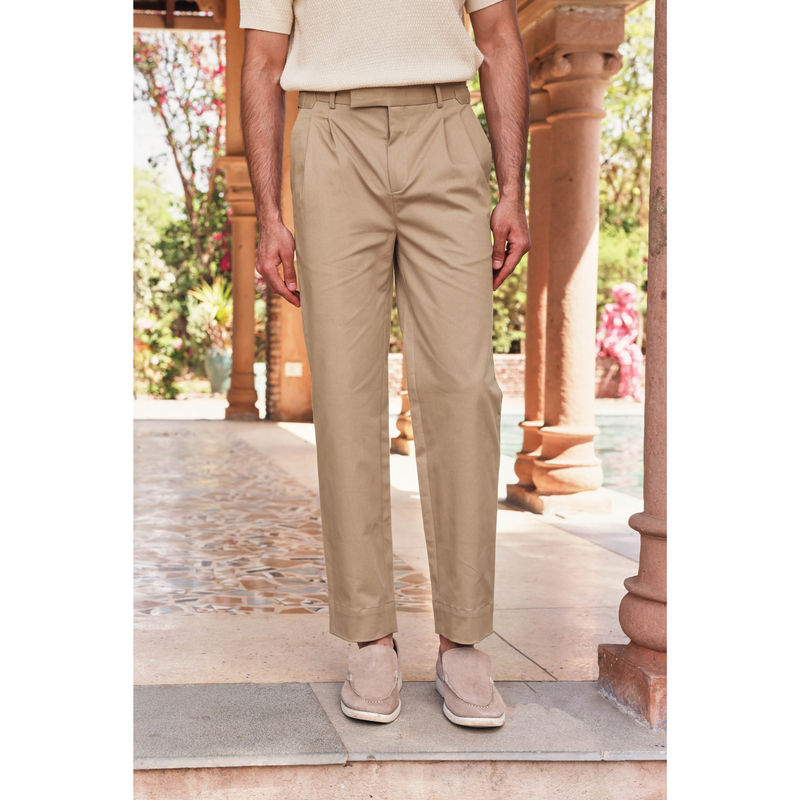 PRIMAL GRAY Men Solid Beige Gurkha Pant (30)