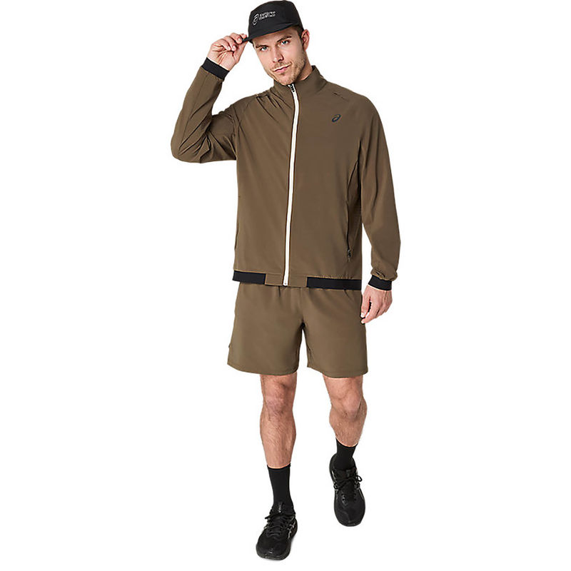 ASICS Mens Brown Stone Actibreeze Jacquard Jacket (XS)