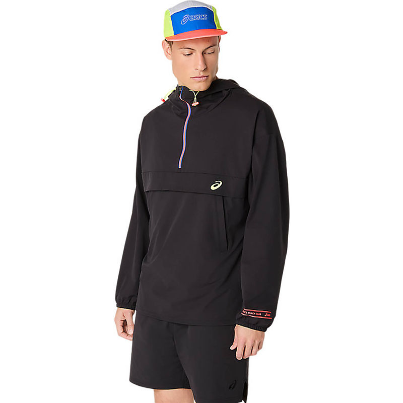 ASICS Mens Performance Black Relaxed Pullover Jacket (XS)