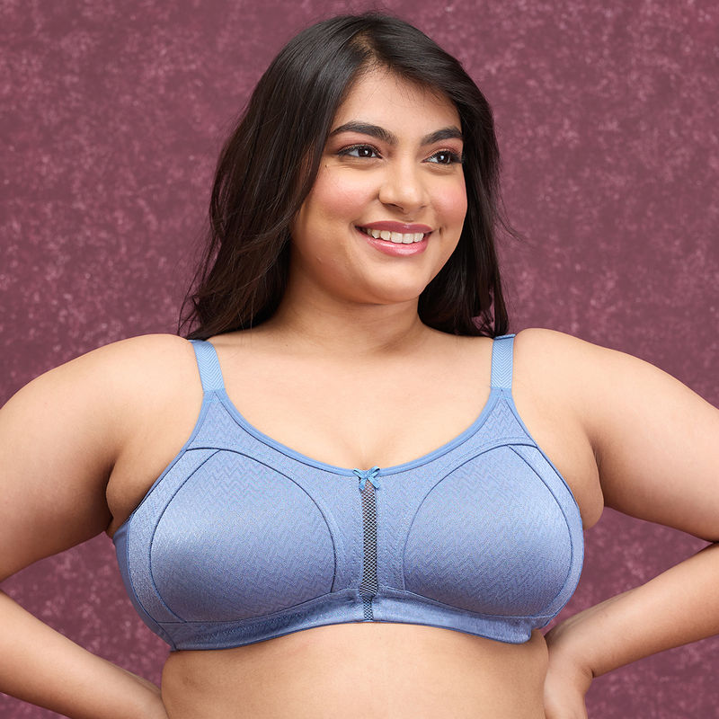 Nykd by Nykaa Luxe Jacquard M-Frame Bra - Blue NYB232 (40D)