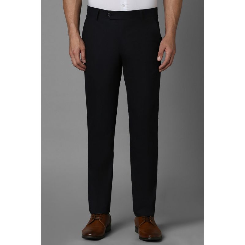 Louis Philippe Men Black Super Slim Fit Textured Flat Front Formal Trouser (32)