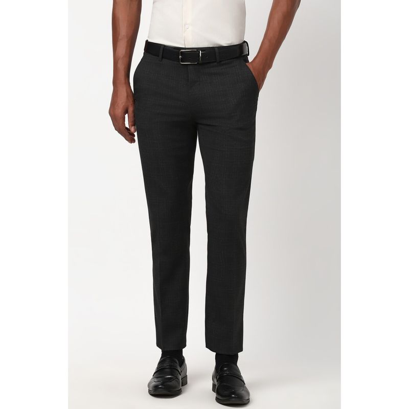 Peter England Men Grey Check Slim Fit Trouser (30)