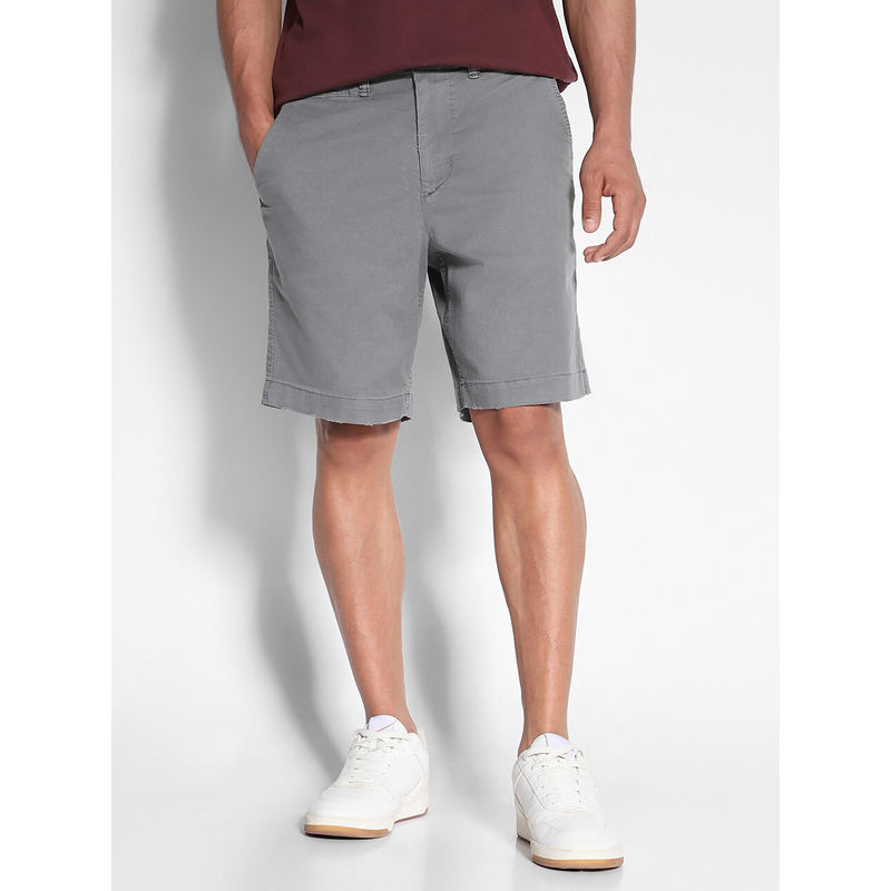 American Eagle Men Grey Flex 9 Inches Lived-In Khaki Shorts (36)