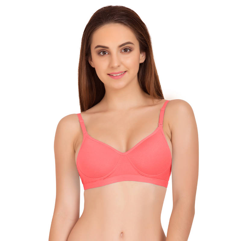 Tweens Sleek Look Medium Padded T-Shirt Bra - Coral (38B)