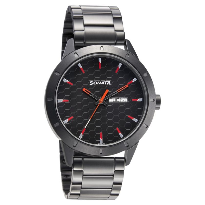 Sonata black top chain watch price