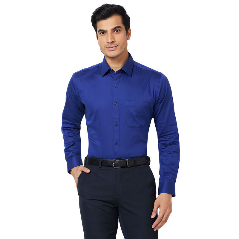 Raymond Slim Fit Solid Violet Shirt (44)
