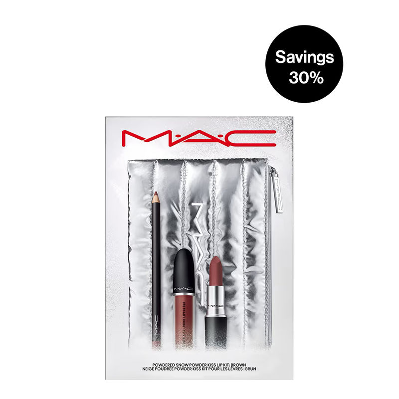 Buy M.A.C Powdered Snow Powder Kiss Lip Kit Brown Holiday
