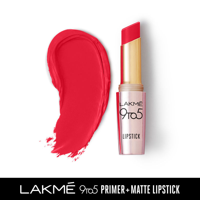Lakme 9 To 5 Primer + Matte Lipstick - MR1 Red Letter