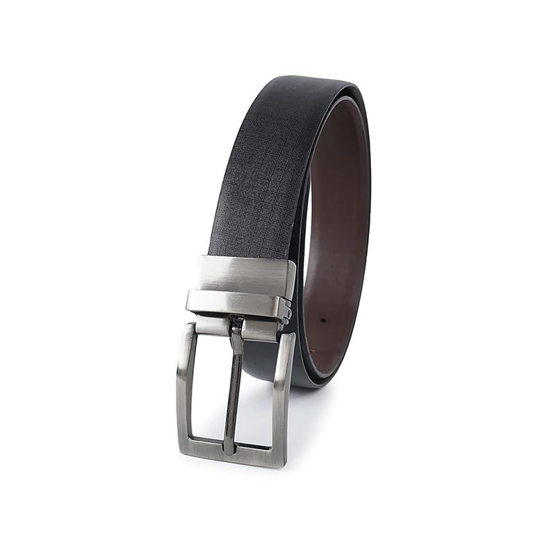 Cimoni Men Leather Solid Black Reversible Belt (34)