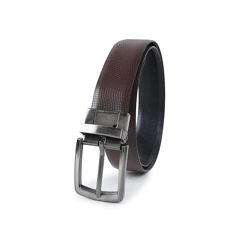 Cimoni Men Leather Solid Black Reversible Belt (32)