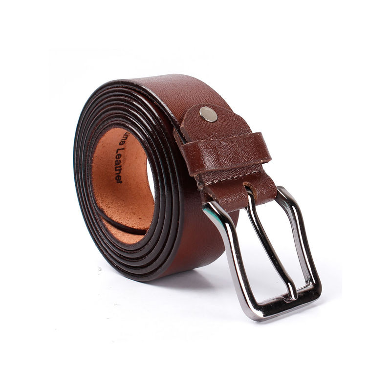 Cimoni Men Leather Solid Brown Belt (34)
