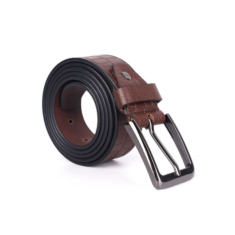 Cimoni Men Leather Solid Brown Belt (34)