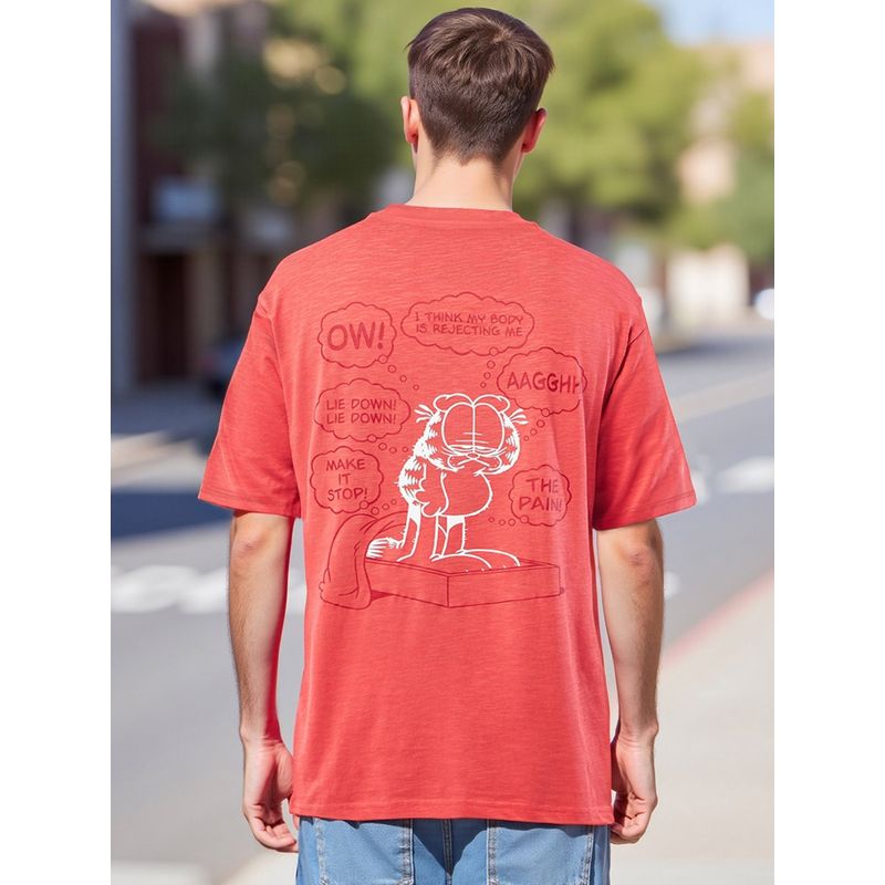 Bewakoof Air Official Garfield Merchandise Mens Shine Garfield Printed Oversized T-shirt (M)