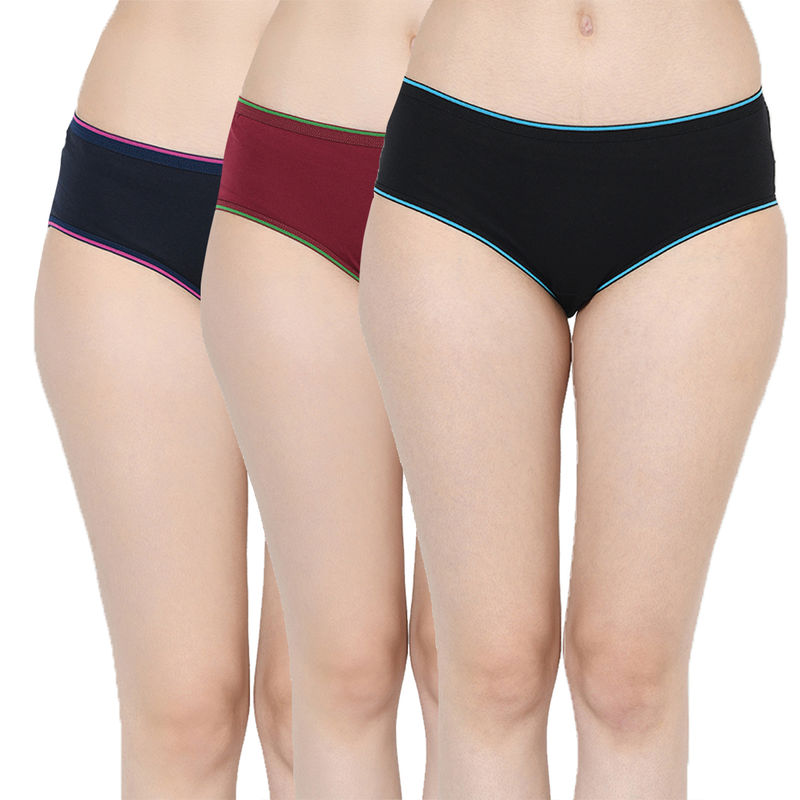 Groversons paris Beauty Regular Outer Elasic Solid Panty - Multi-Color (L)
