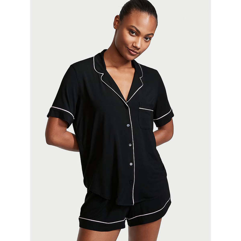 Victoria's Secret Modal Shorts With Shirt Black (Set of 2) (M)