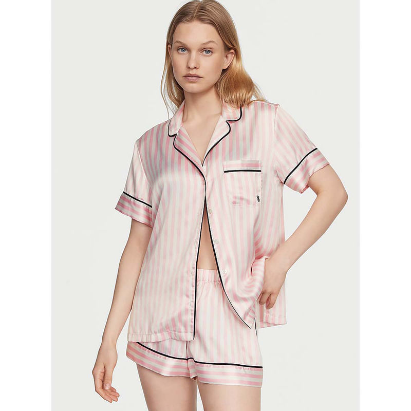 Victoria's Secret Satin Shorts With Shirt Multi-Color (Set of 2) (M)