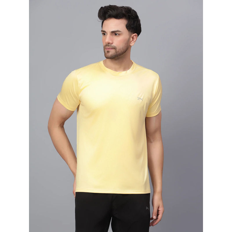 Shiv Naresh Yellow Polyester Solid T-Shirt (36)