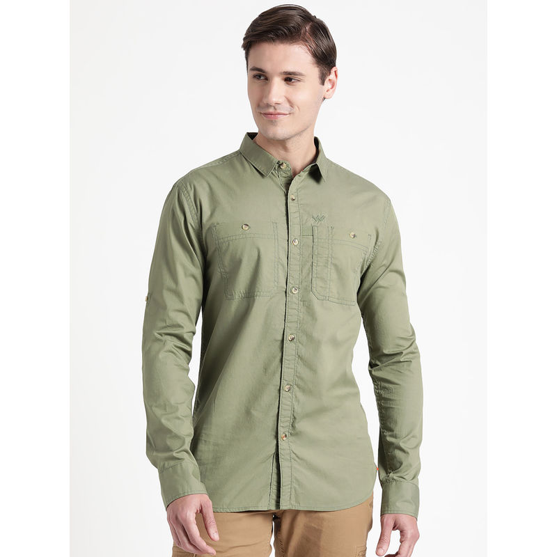 Wildcraft Men Safara 2 Pockets Cargo Shirt - Green (XL)