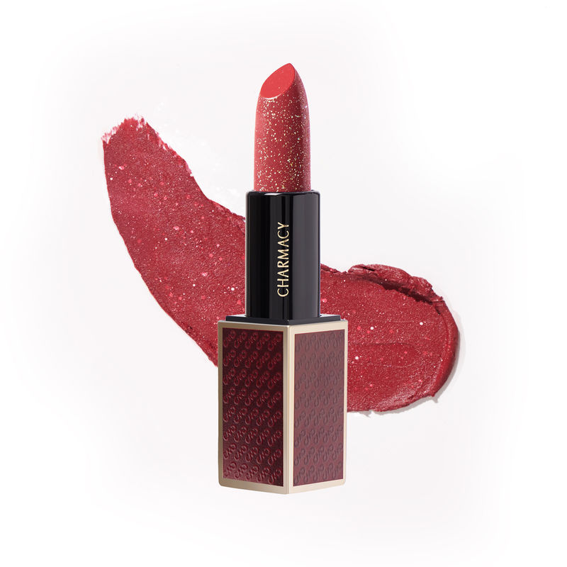 Charmacy Milano Diamond Rush Lipstick - Garnet 79 - Luxe Shimmer Matte, 8Hr Stay