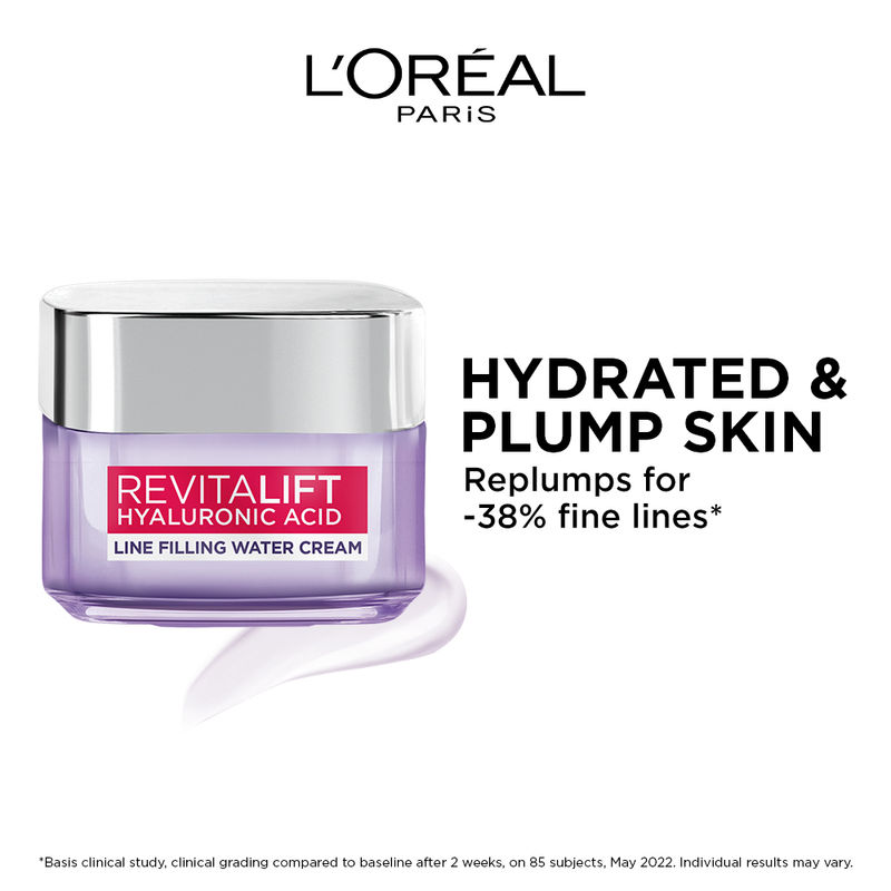LOreal Paris Hyaluronic Acid Line Filling Water Cream Repiumps For -38% Fine Lines