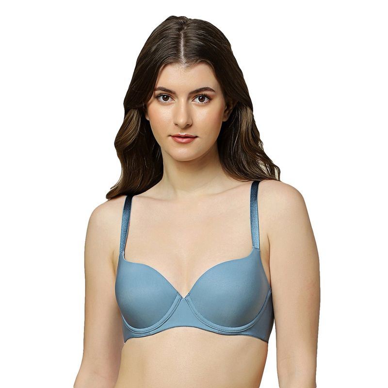 Triumph T-Shirt Bra Invisible Wired Padded Body Make-Up Series Light Weight Seamless - Blue (36C)