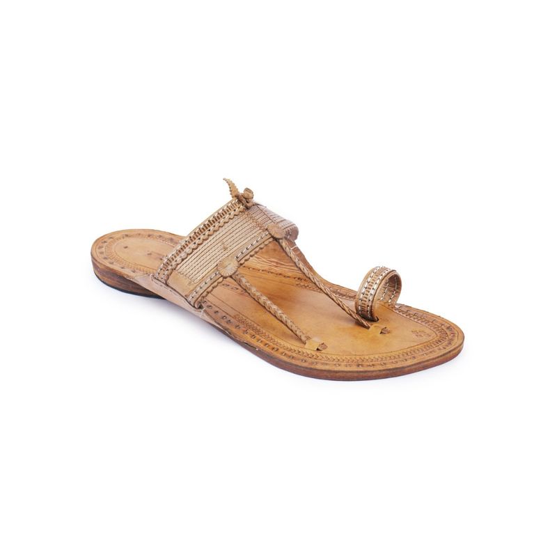 Korakari Authentic Kapshi Kolhapuris Natural Braided (UK 11)