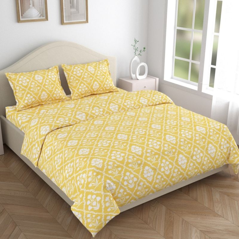 Haus & Kinder Marigold Majesty 186 Tc Cotton 100% Printed Flat (King) Bedsheet (King)