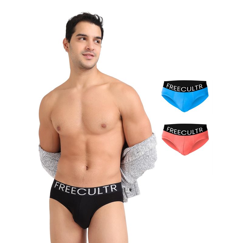 FREECULTR Men's Multi-Color Organic Cotton Briefs (Pack of 3) (S)