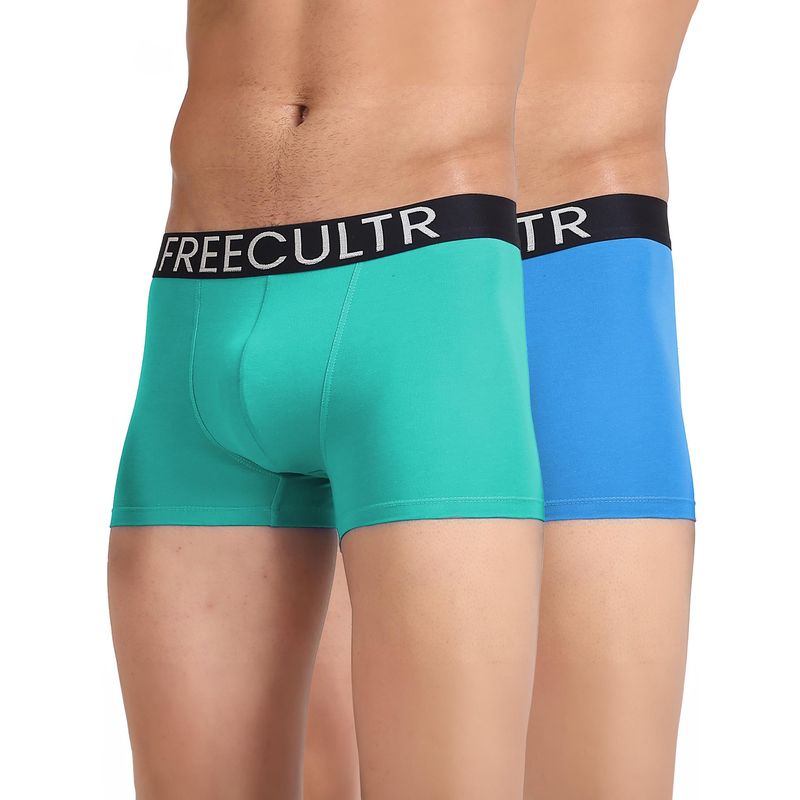 FREECULTR Men's Multi-Color Organic Cotton Trunks (Pack of 2) (M)