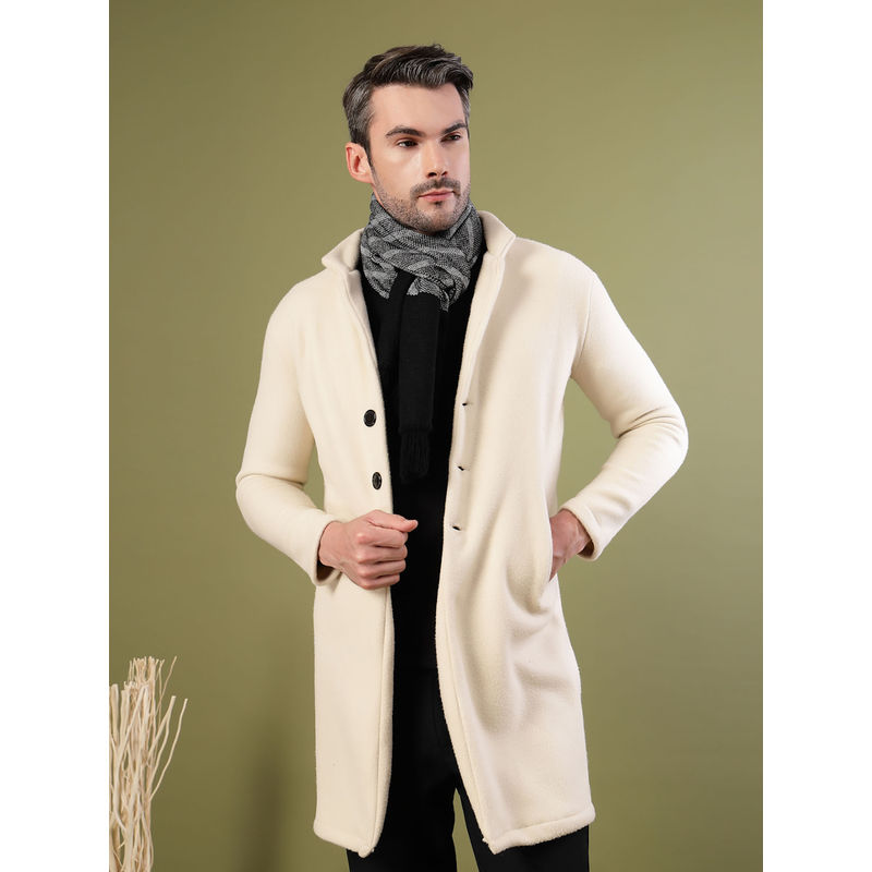 RIGO Men Beige Polar Fleece Overcoat (2XL)